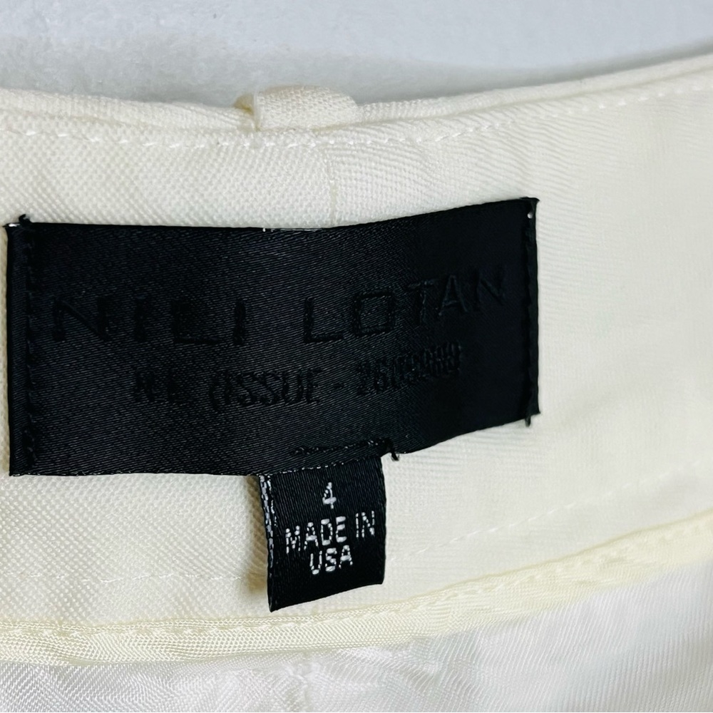 NEW NILI LOTAN cropped corette pant in ivory size 4 - Picture 5 of 10